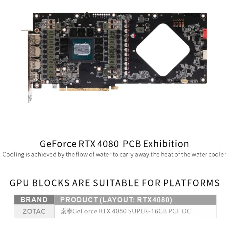 Bykski N-ST4080SPGF-X GPU Bloc - Rtx 4080 Water Cooling Block recension och pris