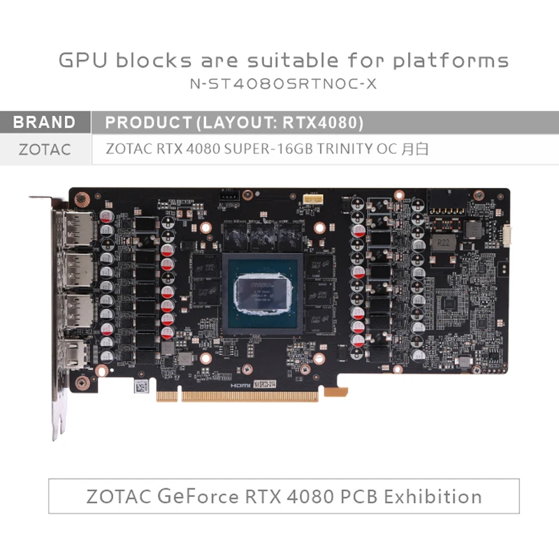 Bykski GPU Block for ZOTAC RTX - Rtx 4080 Water Cooling Block recension och pris